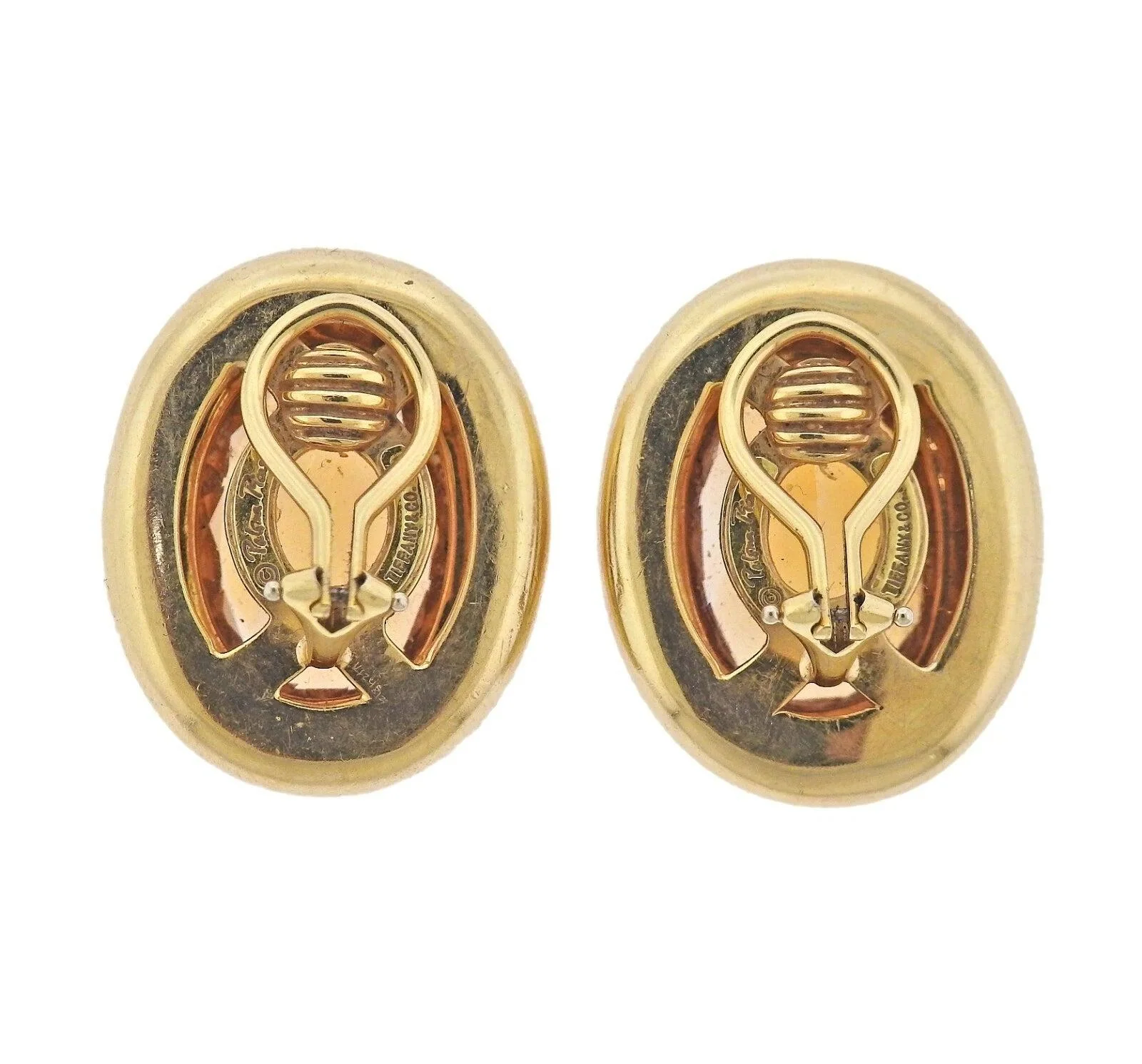 Tiffany  Co. Paloma Picasso Large Citrine 18K Gold Earrings