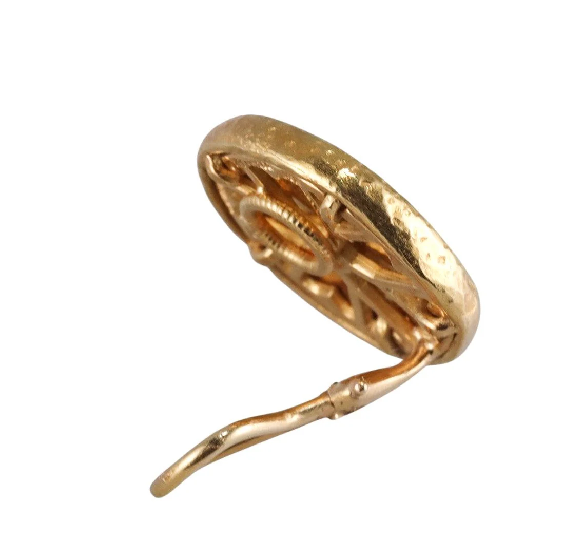 Tiffany  Co Schlumberger Gold Green Enamel Earrings
