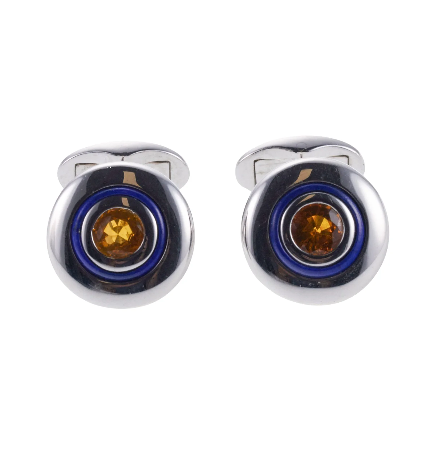 Mouawad Yellow Sapphire Lapis Gold Cufflinks