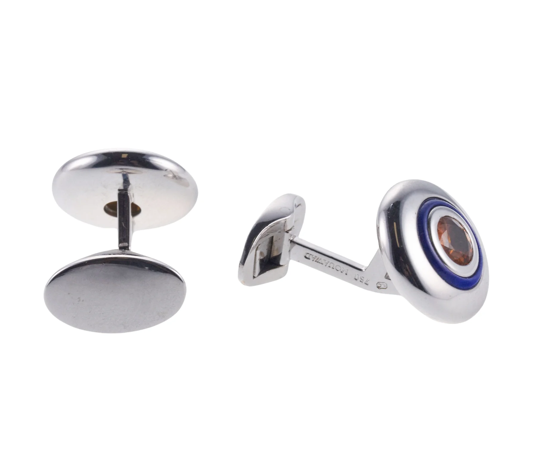 Mouawad Yellow Sapphire Lapis Gold Cufflinks