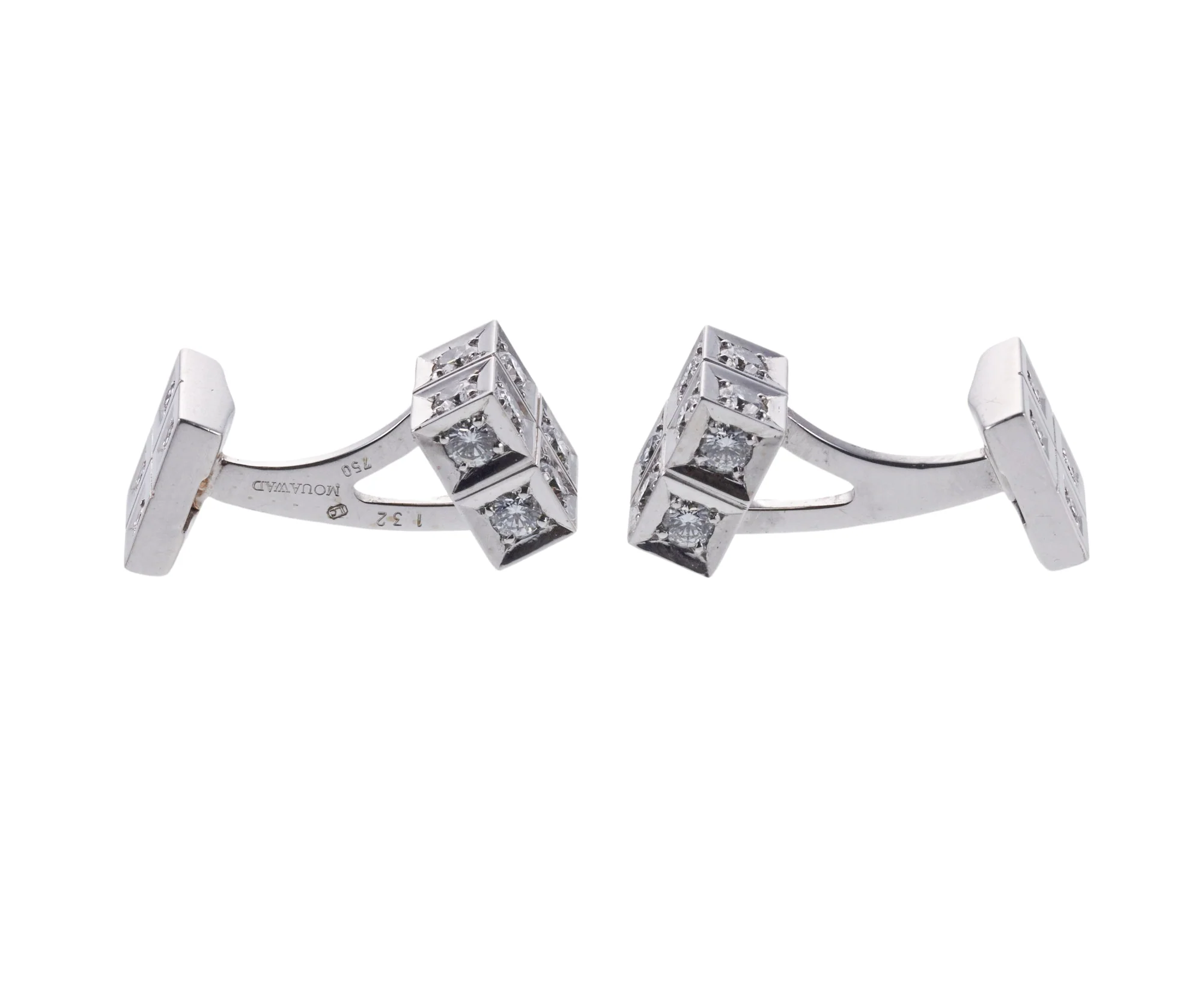 Mouawad Diamond Gold Cufflinks
