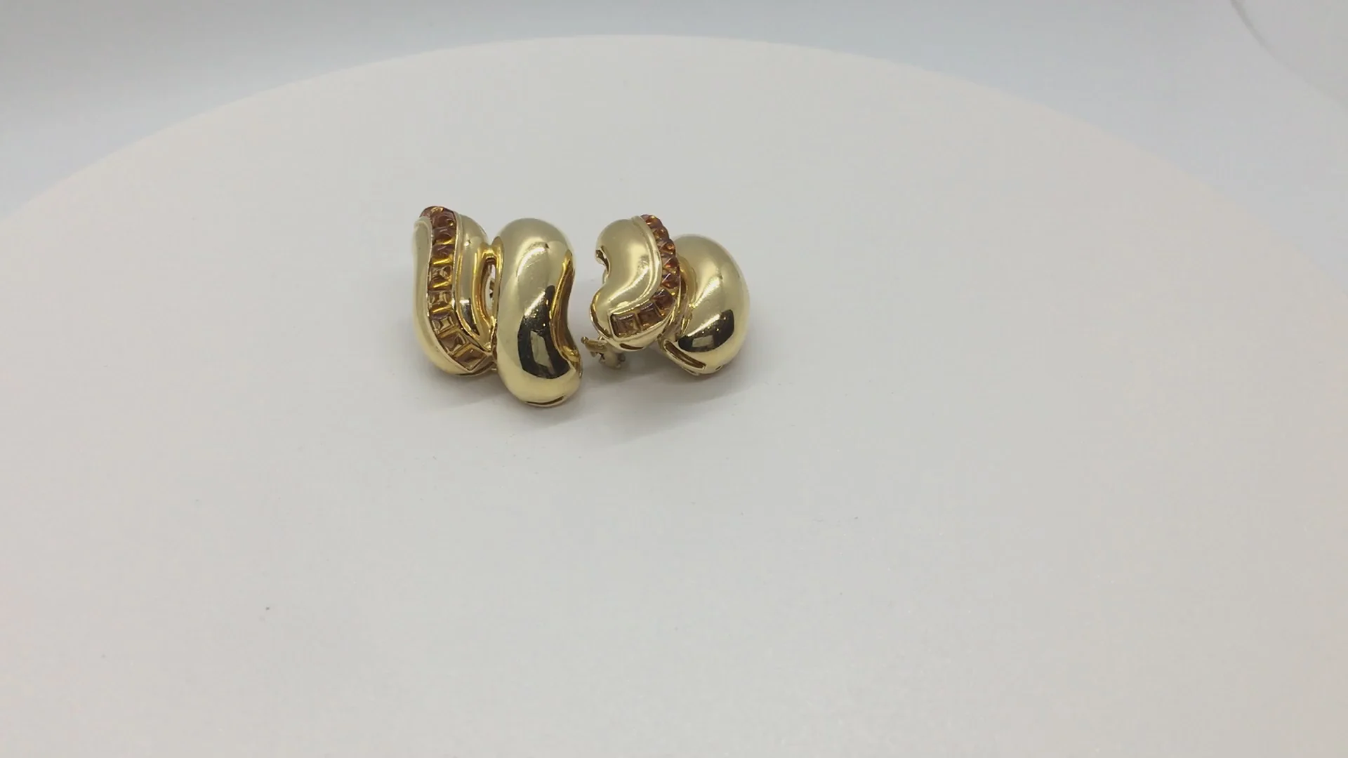 Seaman Schepps Gold Sugarloaf Citrine Earrings