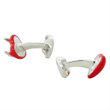 Deakin Francis Enamel Sterling Good and Bad Heart Cufflinks - Replica Luxury Handbag Store
