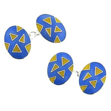 Deakin  Francis Enamel Sterling Silver Cufflinks - Replica Luxury Handbag Store