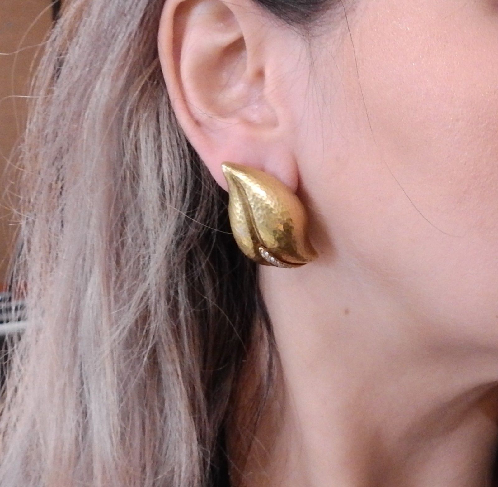 Tiffany  Co Paloma Picasso Diamond Gold Earrings - Replica Luxury Handbag Store