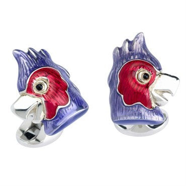 Deakin  Francis Sterling Silver Enamel Parrot Cufflinks - Replica Luxury Handbag Store