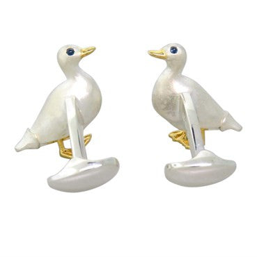 Deakin  Francis Sterling Silver Sapphire Duck Cufflinks - Replica Luxury Handbag Store