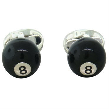 Deakin  Francis Sterling Silver Black Enamel 8 Ball Cufflinks - Replica Luxury Handbag Store