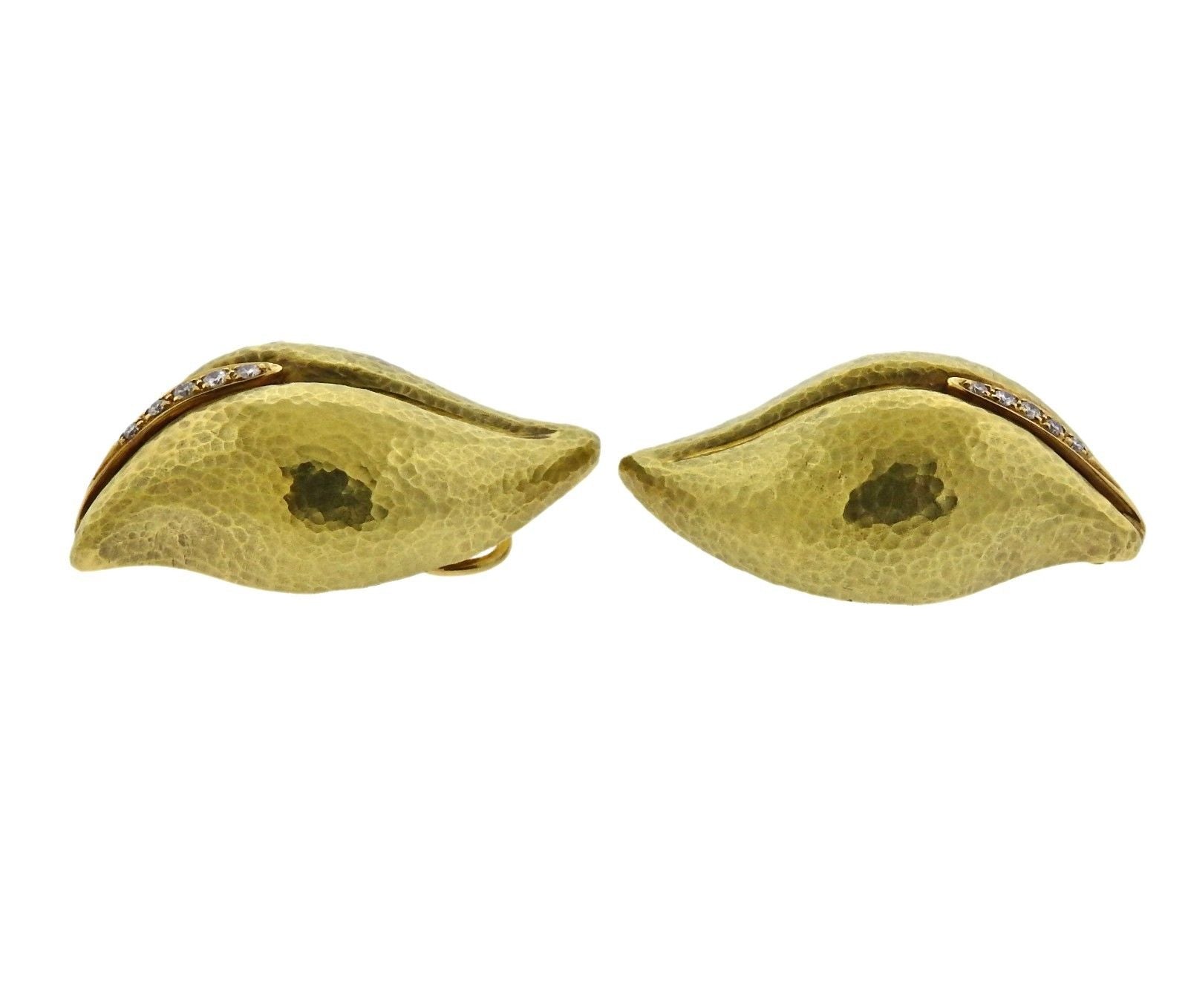 Tiffany Co Paloma Picasso Diamond Gold Earrings - Replica Luxury Handbag Store