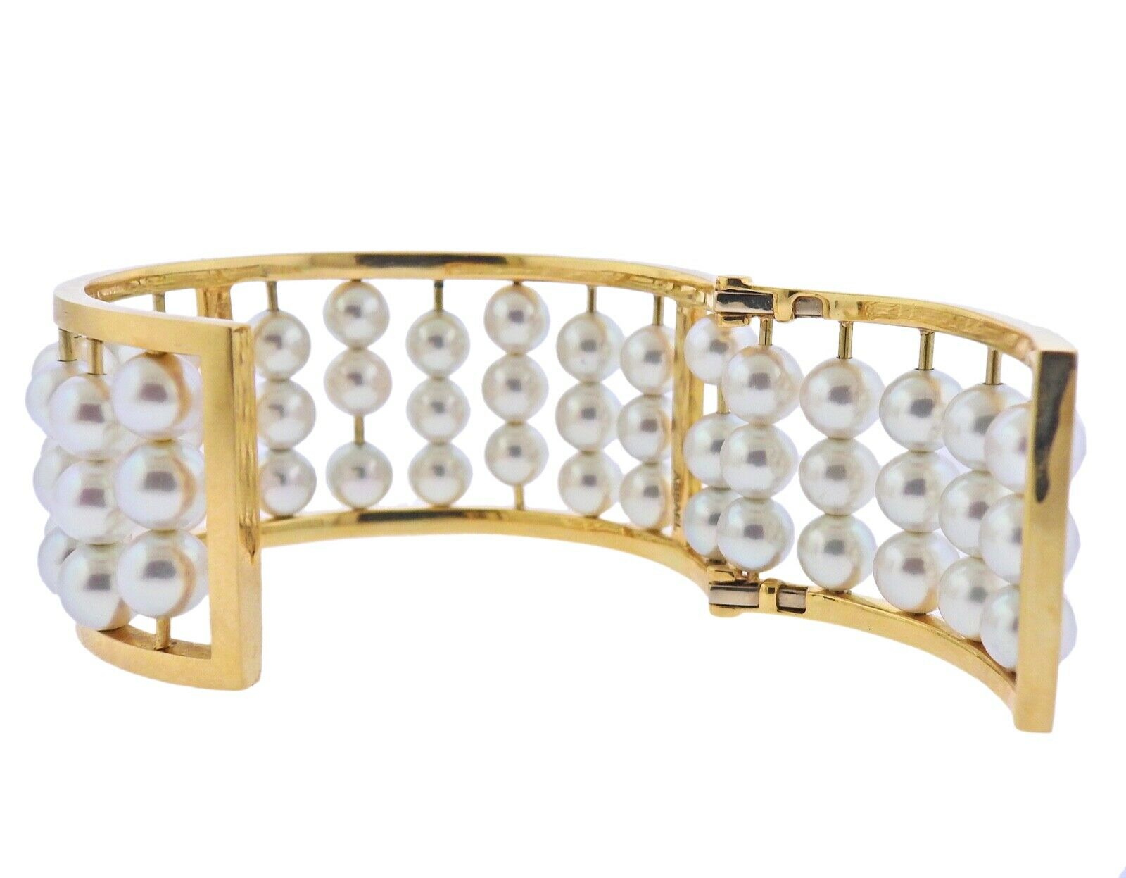 Assael Pearl Gold Wide Bangle Bracelet - Replica Luxury Handbag Store