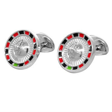 Deakin  Francis Sterling SIlver Casino Roulette Wheel Cufflinks - Replica Luxury Handbag Store