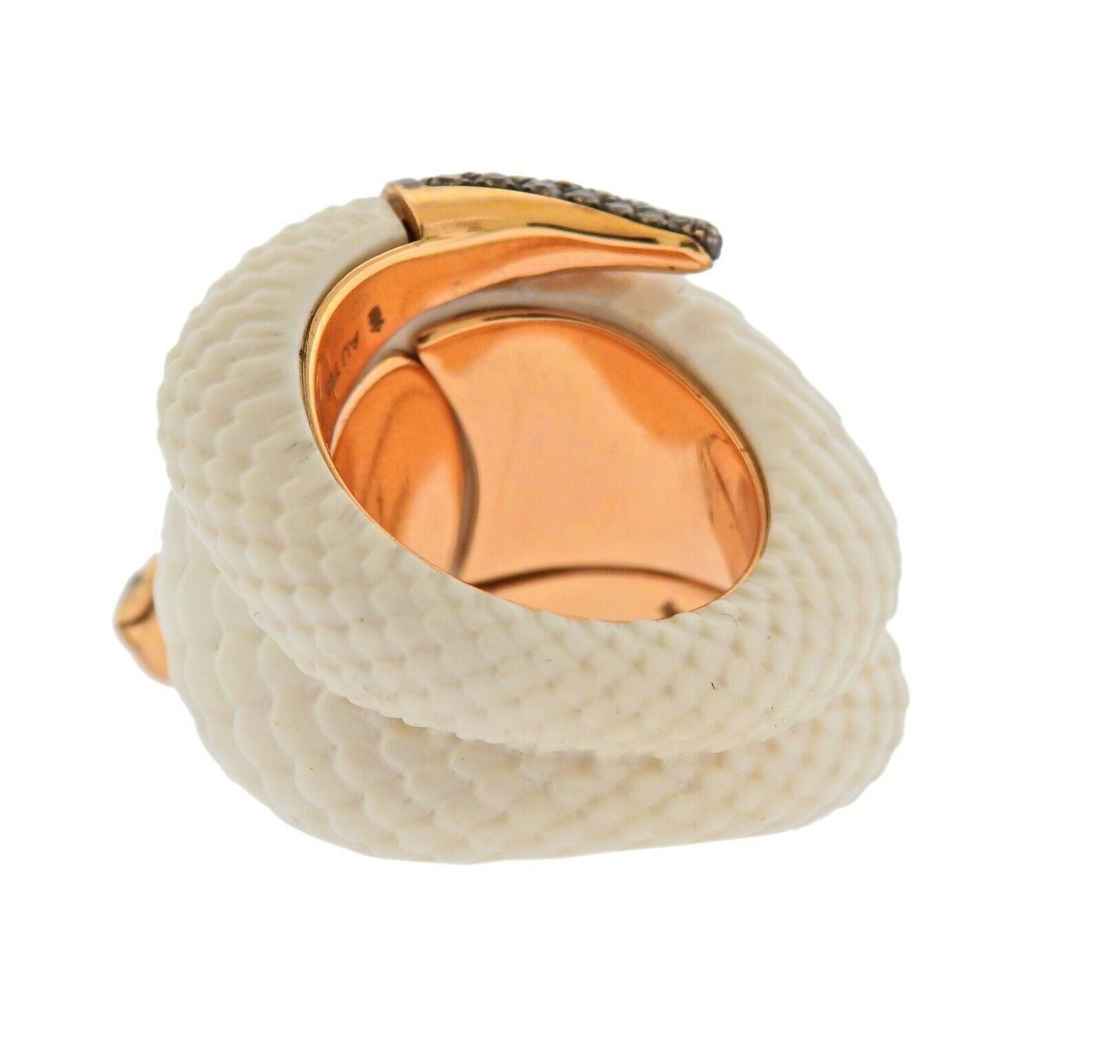 De Grisogono Mammoth Tusk Diamond Gold Snake Serpent Ring - Replica Luxury Handbag Store