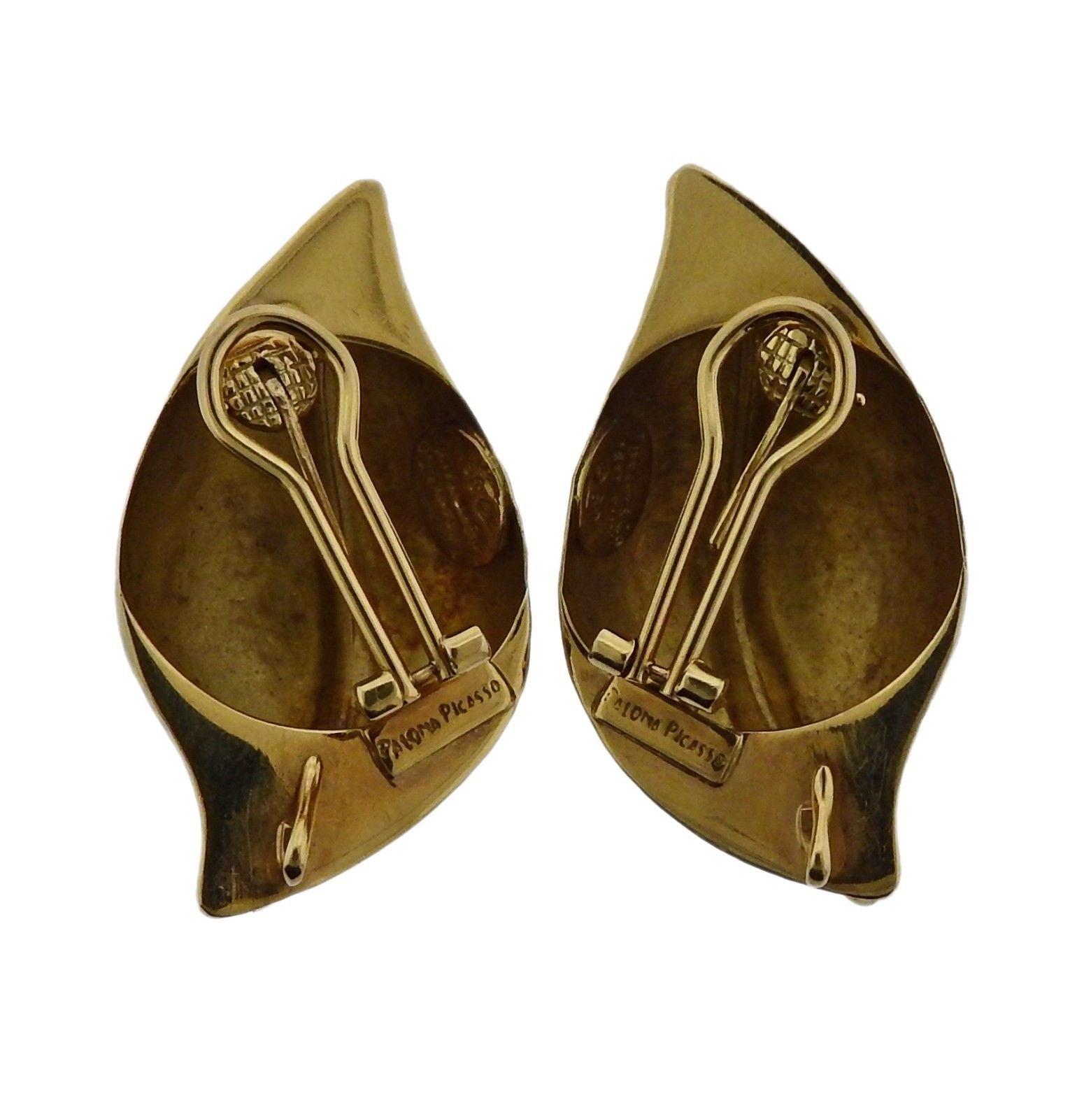 Tiffany Co Paloma Picasso Diamond Gold Earrings - Replica Luxury Handbag Store