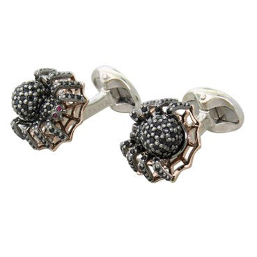 Deakin Francis Sterling Silver Spinel Spider Cufflinks - Replica Luxury Handbag Store