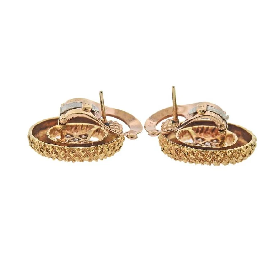 1960s Van Cleef Arpels Diamond 18K Gold Earrings