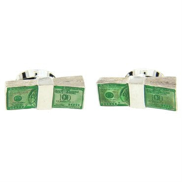 Deakin  Francis Enamel Sterling Silver Dollar Money Cufflinks - Replica Luxury Handbag Store