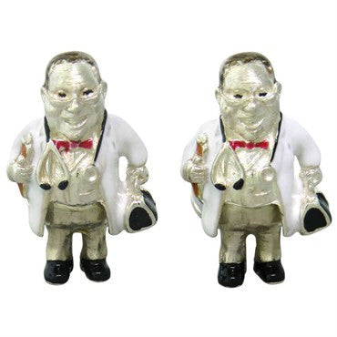 Deakin Francis Enamel Sterling Silver Doctor Cufflinks - Replica Luxury Handbag Store