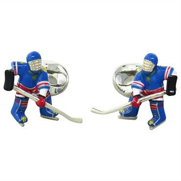 Deakin  Francis Ice Hockey Enamel Sterling Silver Cufflinks - Replica Luxury Handbag Store