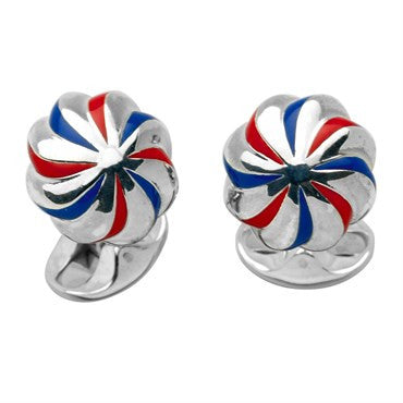 Deakin  Francis Enamel Sterling Silver Pumpkin Swirl Cufflinks - Replica Luxury Handbag Store
