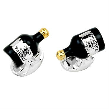 Deakin Francis Sterling Silver Poison Bottle Cufflinks - Replica Luxury Handbag Store