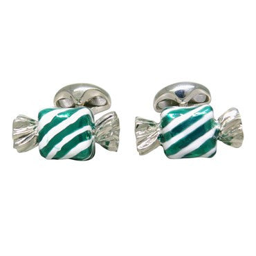 Deakin Francis Green Enamel Sterling Silver Sweet Candy Cufflinks - Replica Luxury Handbag Store