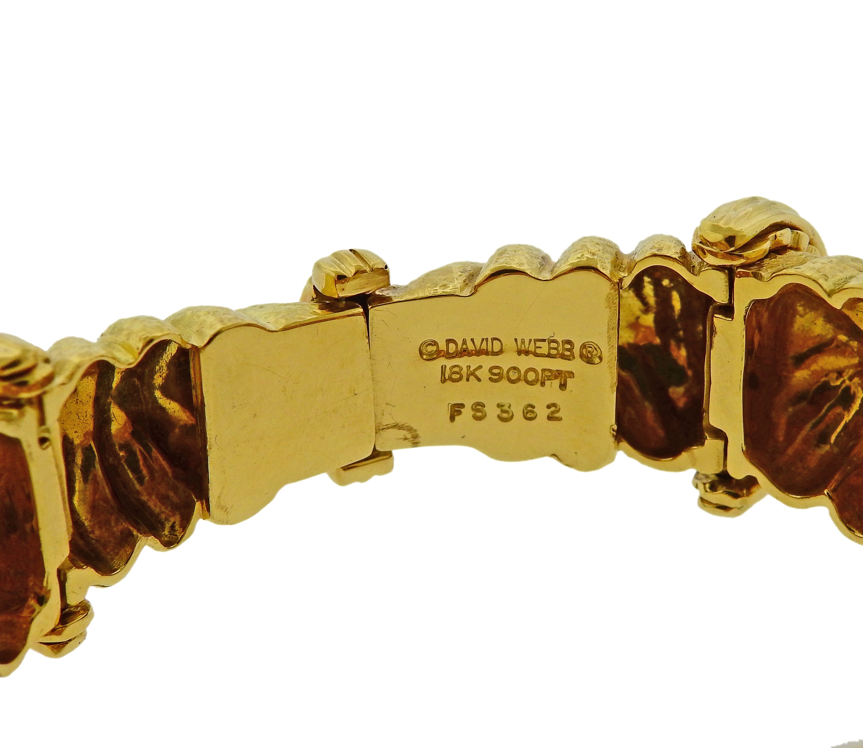 David Webb Fluted Dome Diamond Gold Platinum Bracelet - Replica Luxury Handbag Store