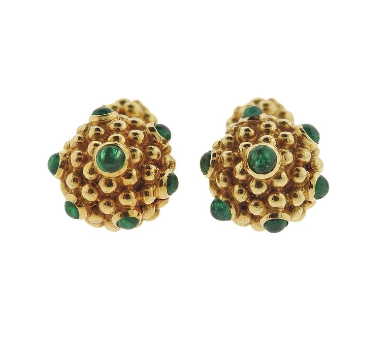 Tiffany  Co. Emerald Gold Cufflinks Stud Dress Set - Replica Luxury Handbag Store