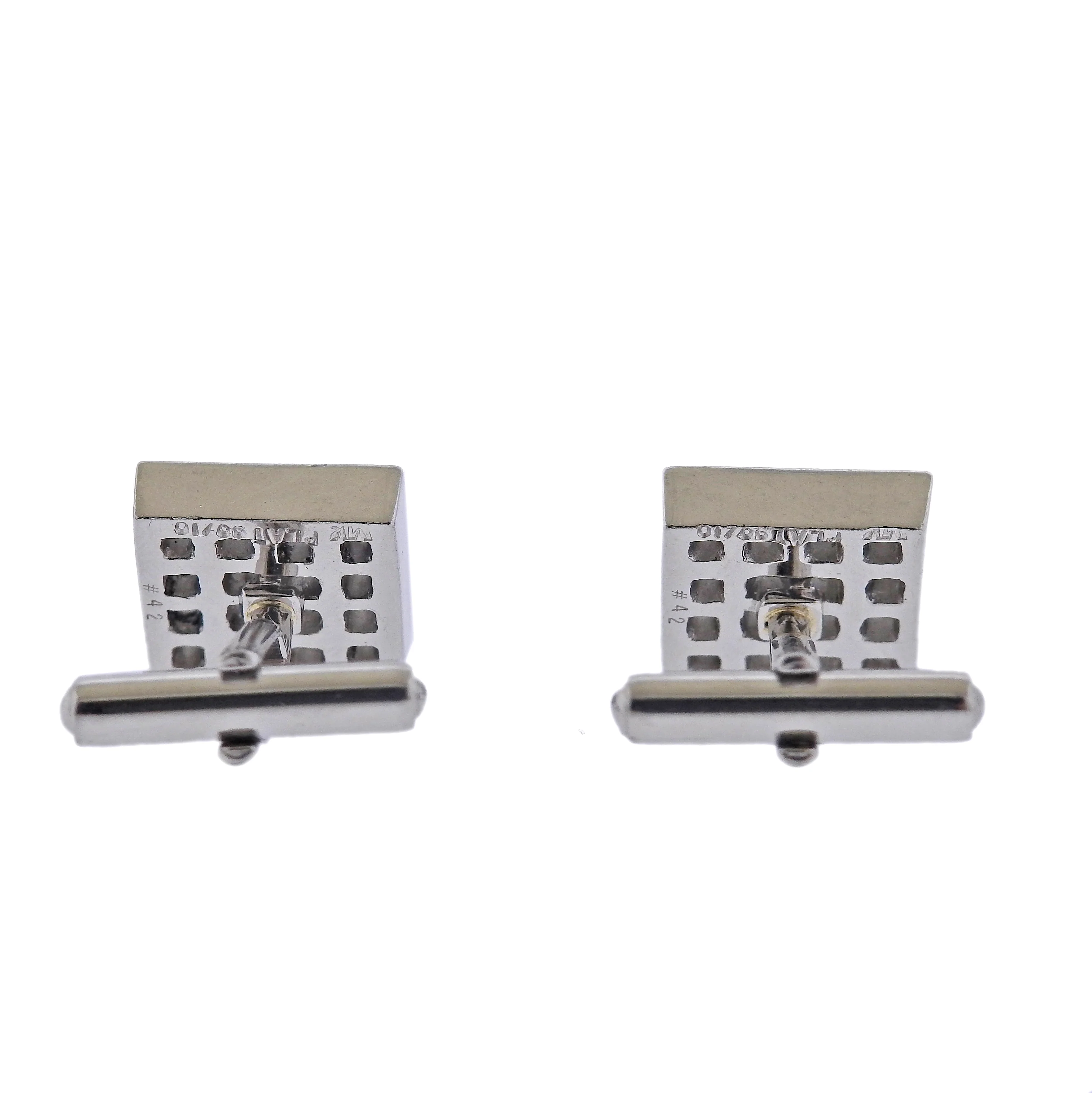 Platinum 8.50ctw Diamond Cufflinks Stud Dress Set