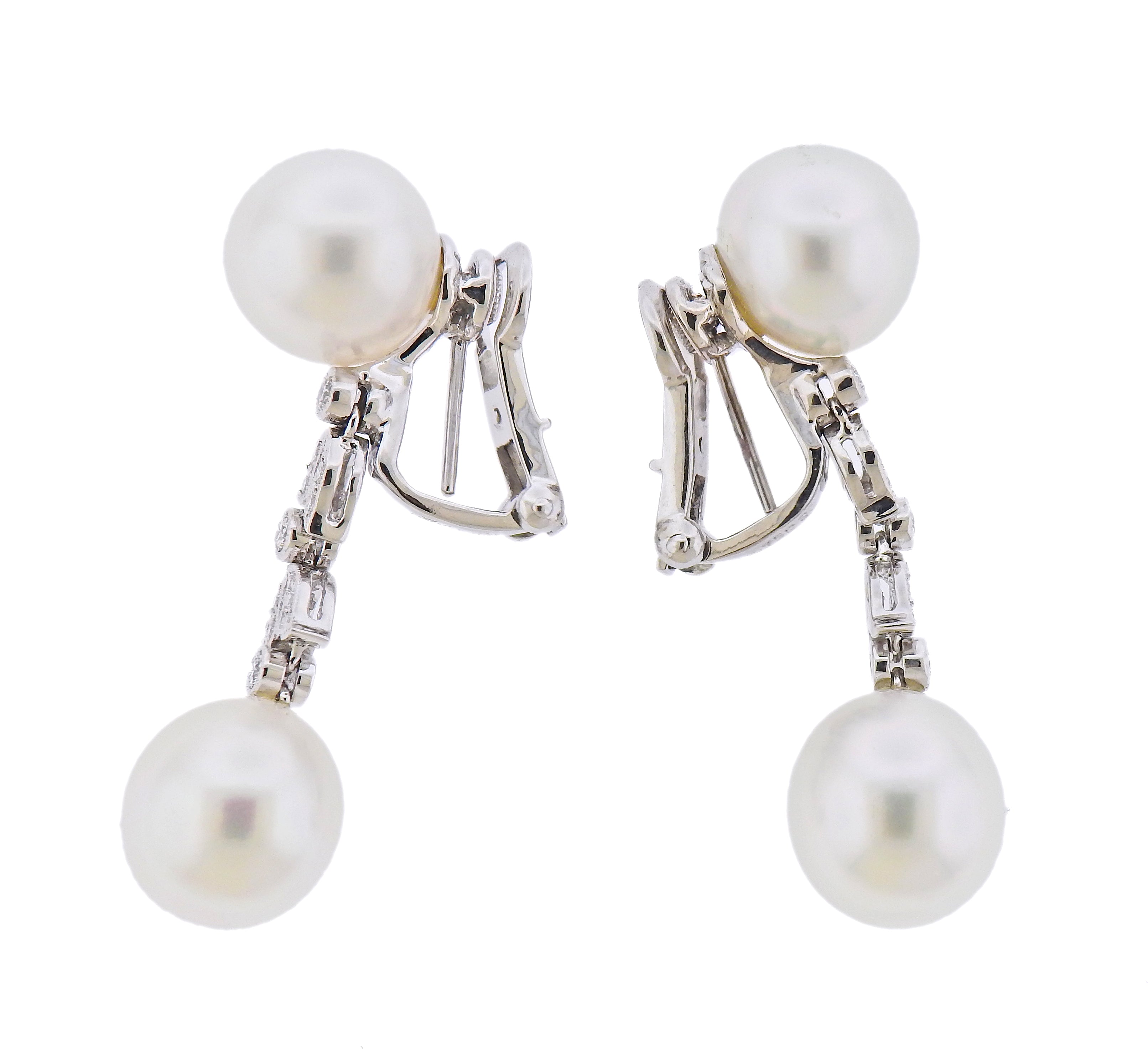 Assael South Sea Pearl Diamond Gold Drop Earrings - Replica Luxury Handbag Store