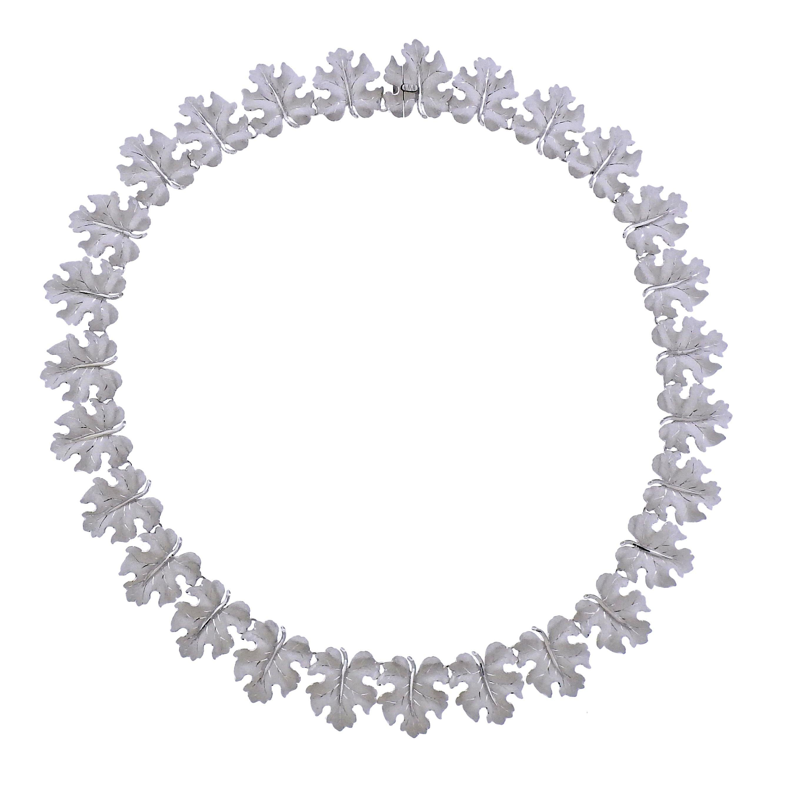 Buccellati White Gold Leaf Motif Necklace - Replica Luxury Handbag Store