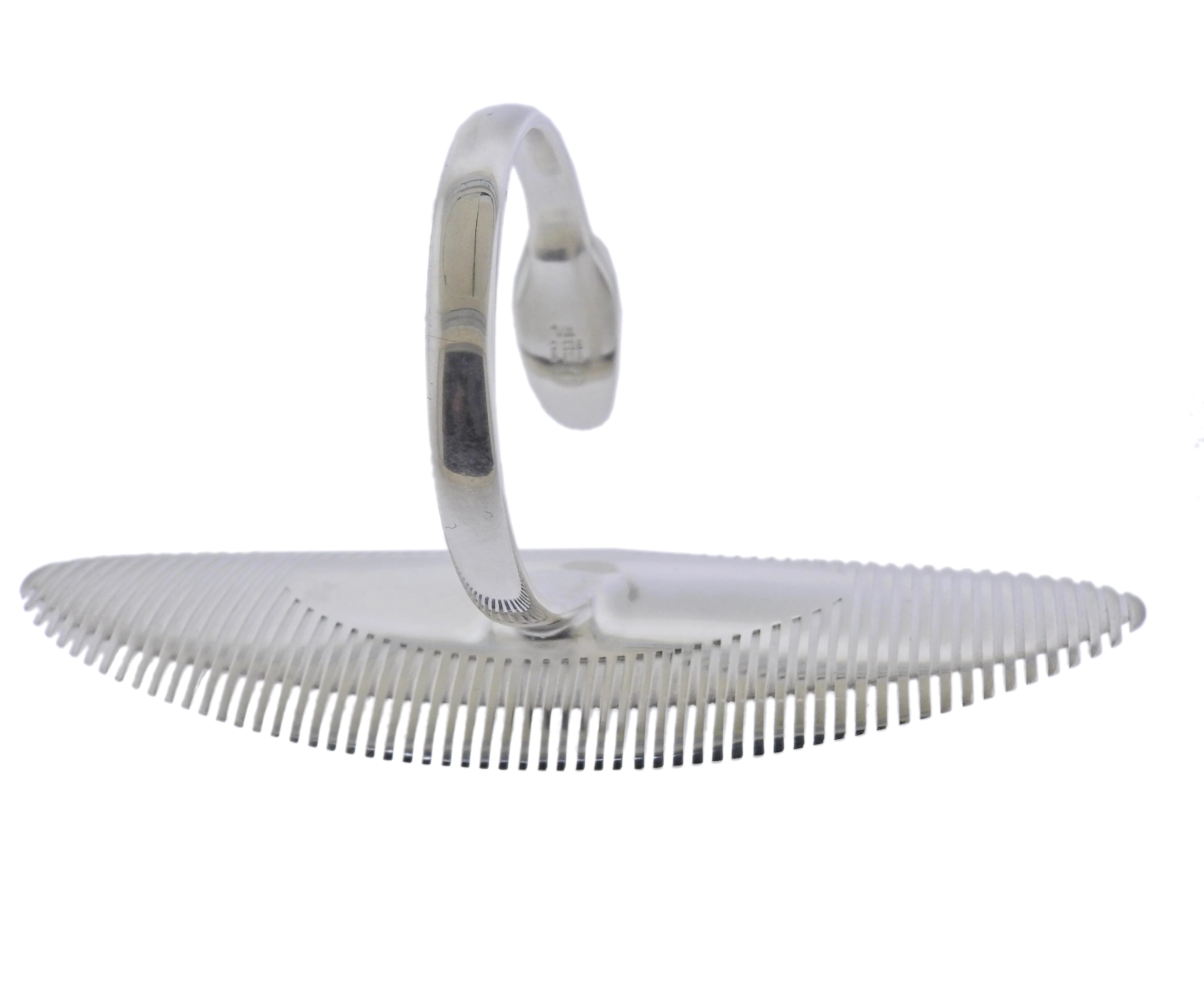 Georg Jensen Zaha Hadid Lamellae Silver Long Cuff Bracelet 623 C