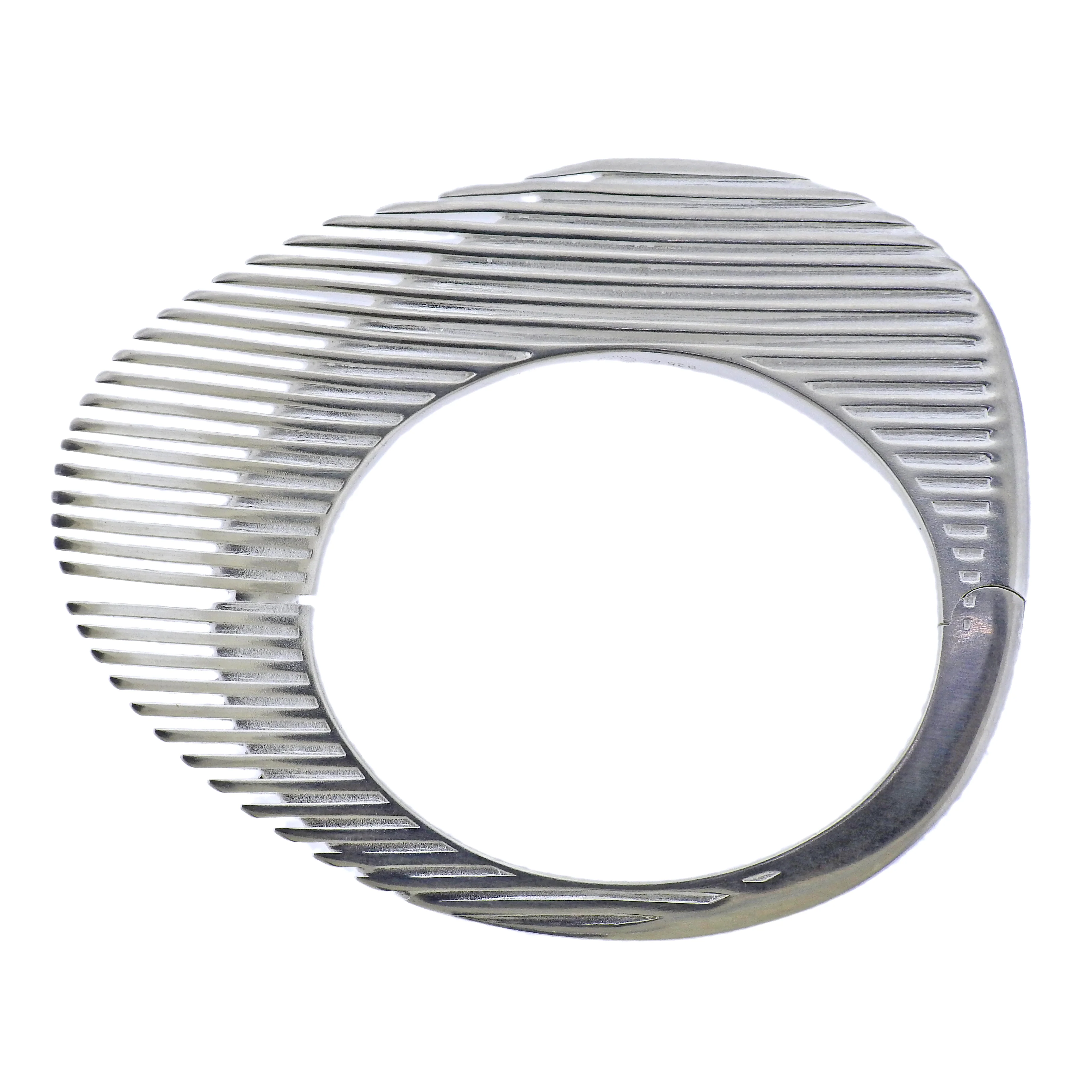 Georg Jensen Zaha Hadid Lamellae Silver Bangle Bracelet 623 E