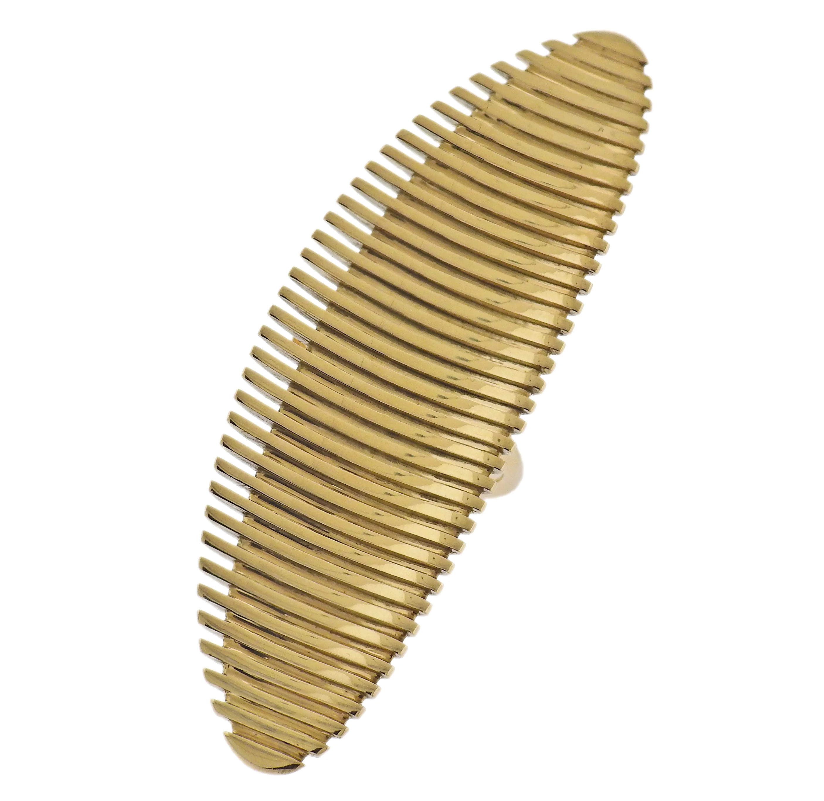 Georg Jensen Zaha Hadid Lamellae 18k Gold Long Ring 1623 C
