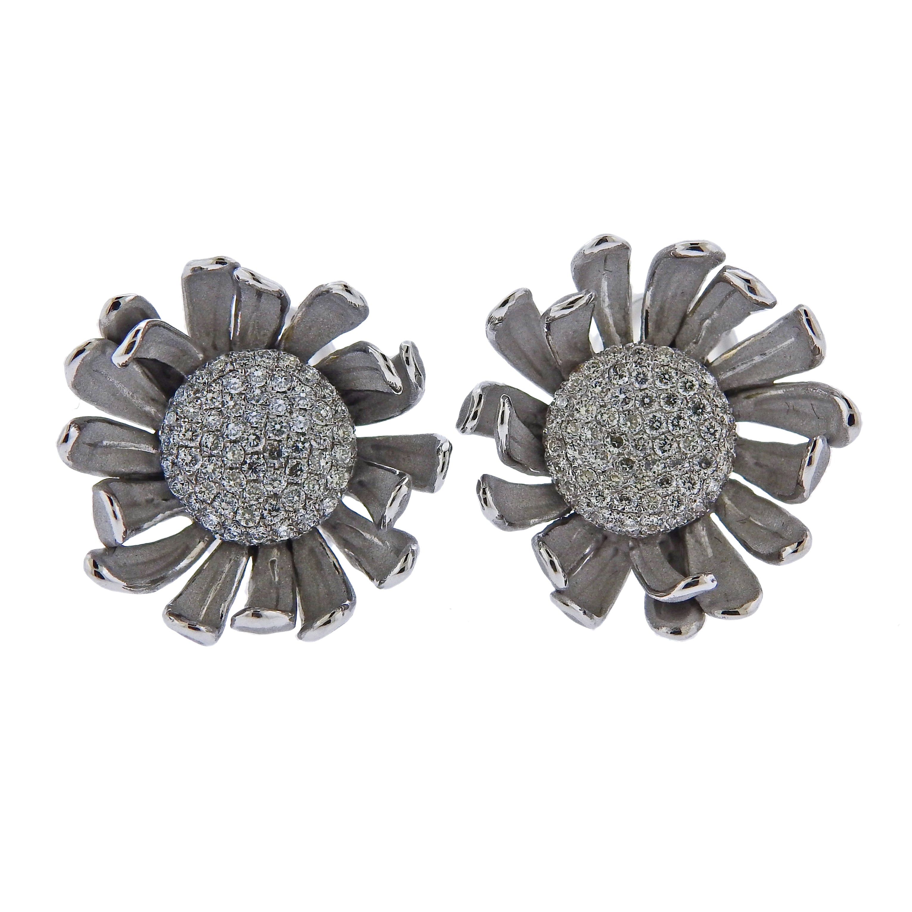 Annamaria Cammilli Prelude Diamond Gold Flower Earrings - Replica Luxury Handbag Store