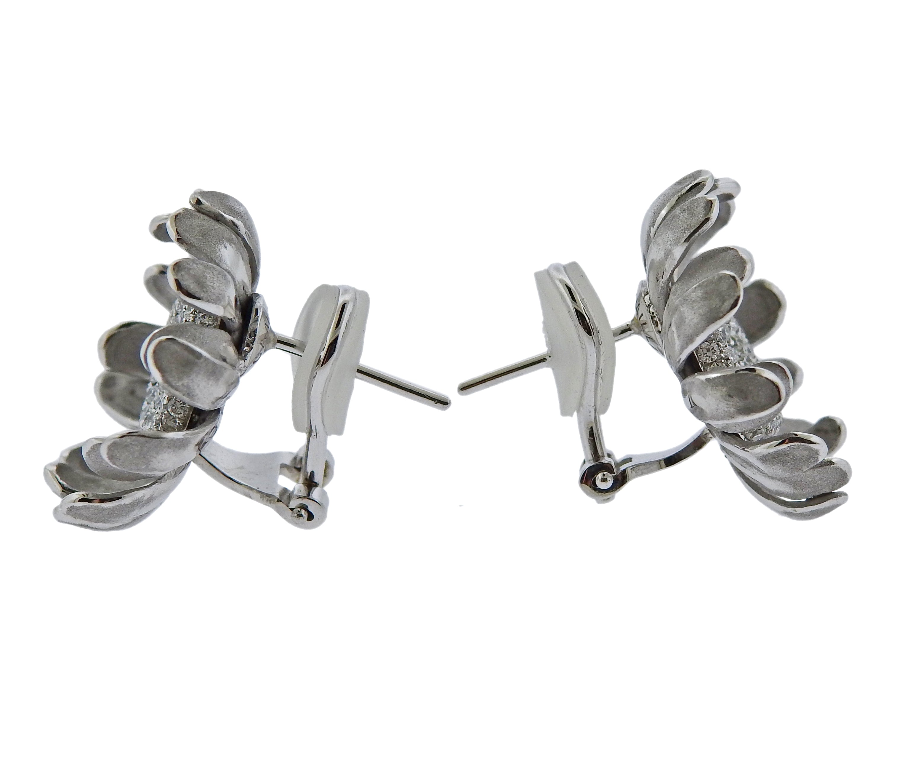 Annamaria Cammilli Prelude Diamond Gold Flower Earrings - Replica Luxury Handbag Store
