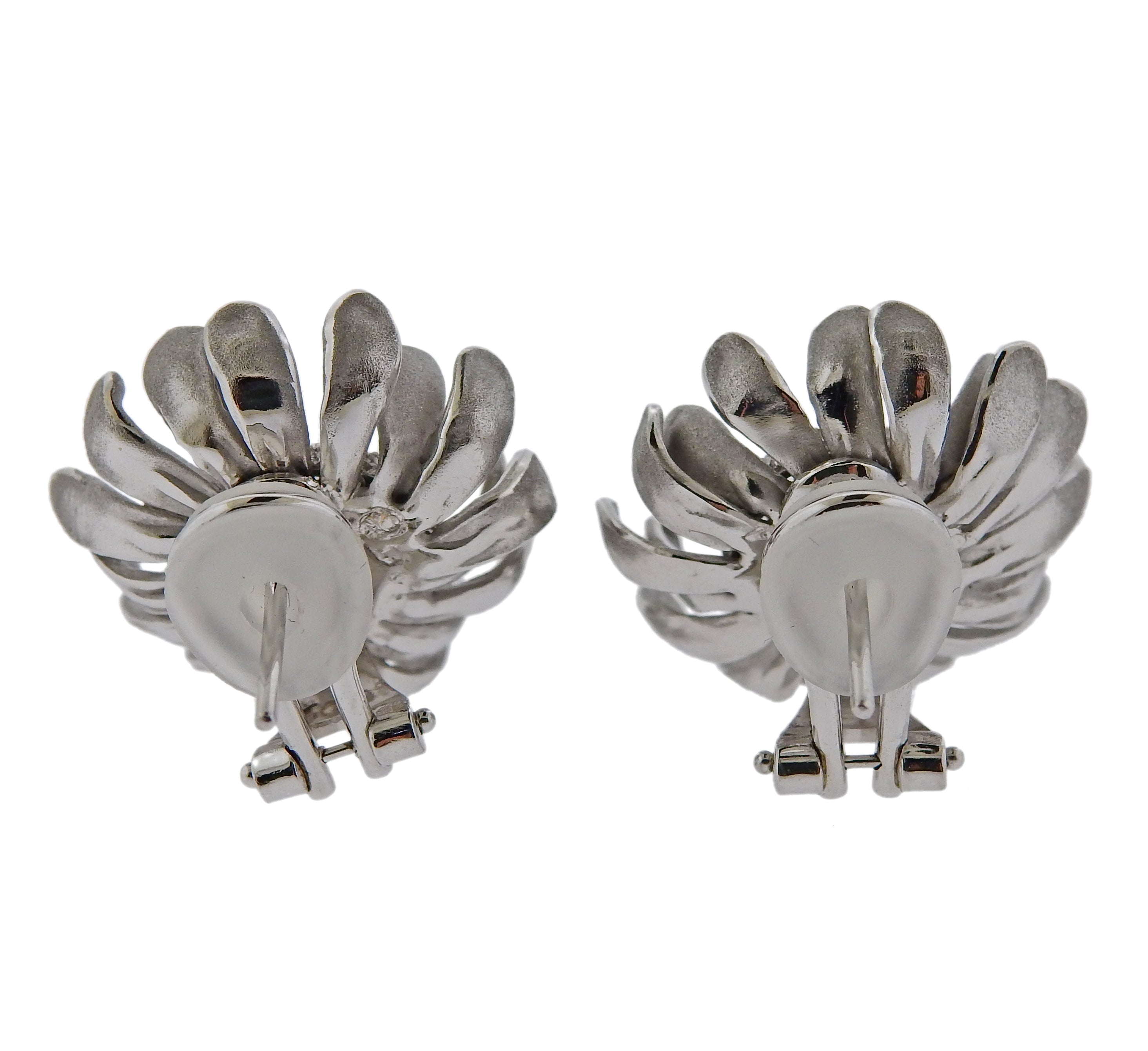 Annamaria Cammilli Prelude Diamond Gold Flower Earrings - Replica Luxury Handbag Store