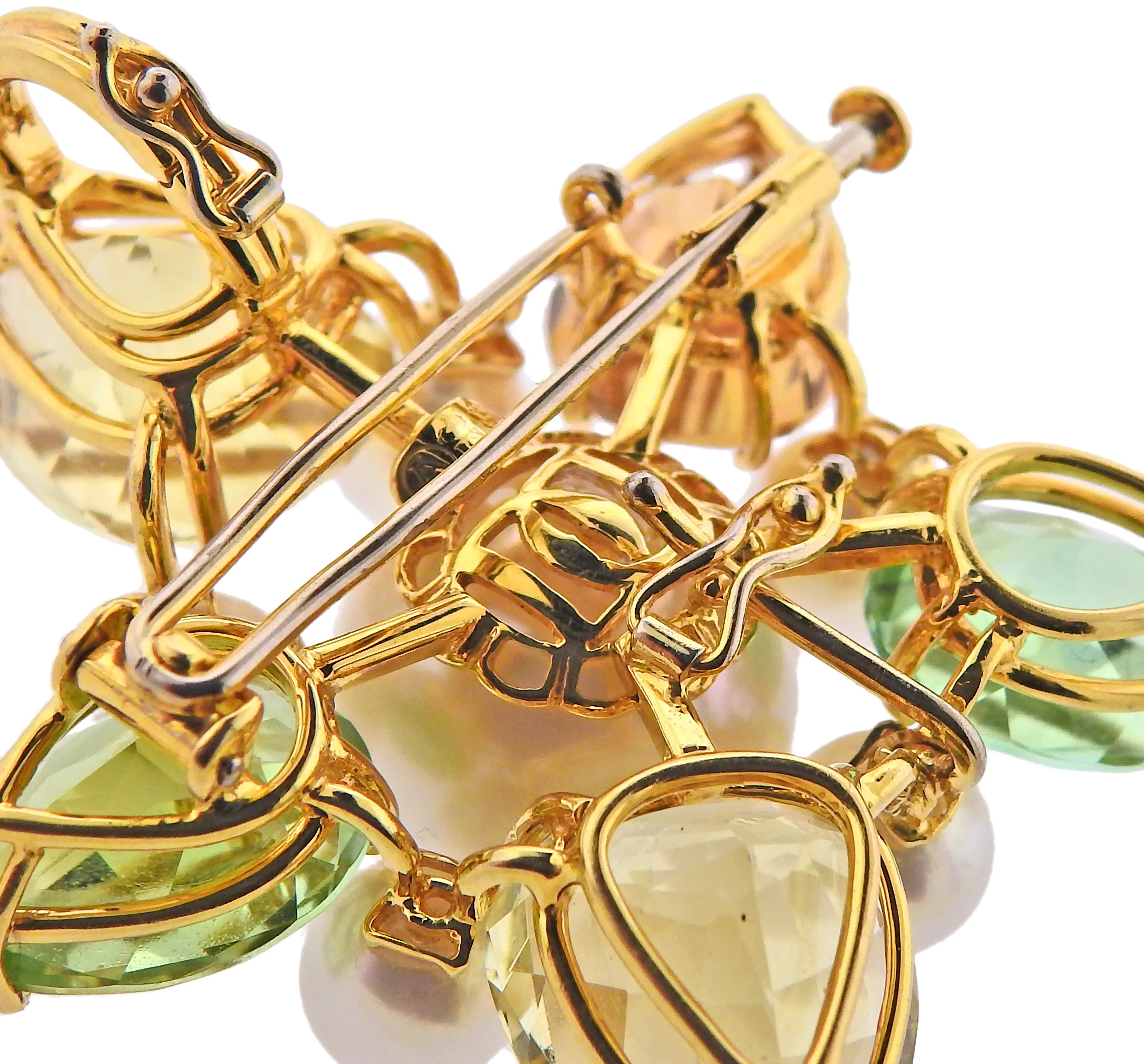 Assael Prince Dmitri South Sea Pearl Citrine Peridot Gold Pendant Brooch - Replica Luxury Handbag Store