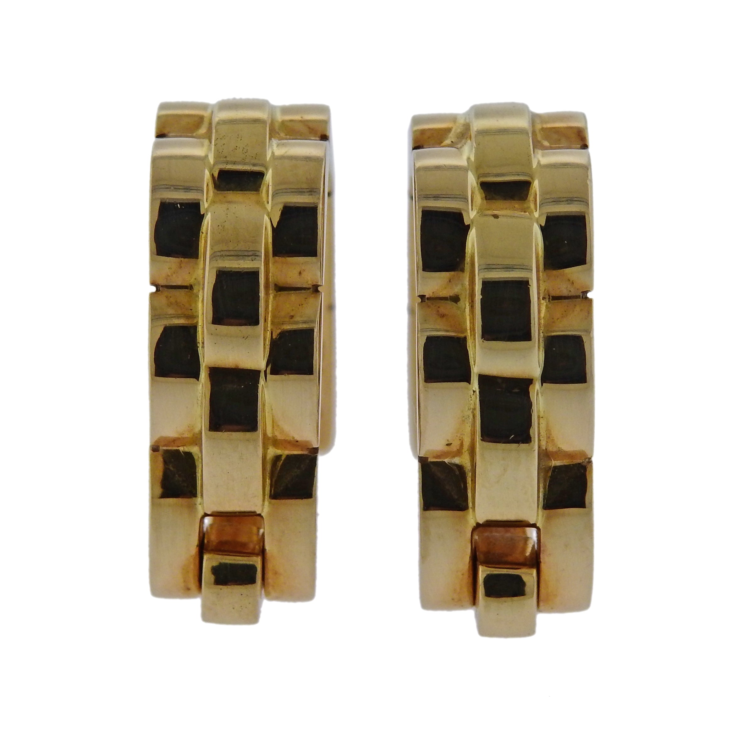 Cartier Maillon Panthere Gold Stirrup Cufflinks - Replica Luxury Handbag Store
