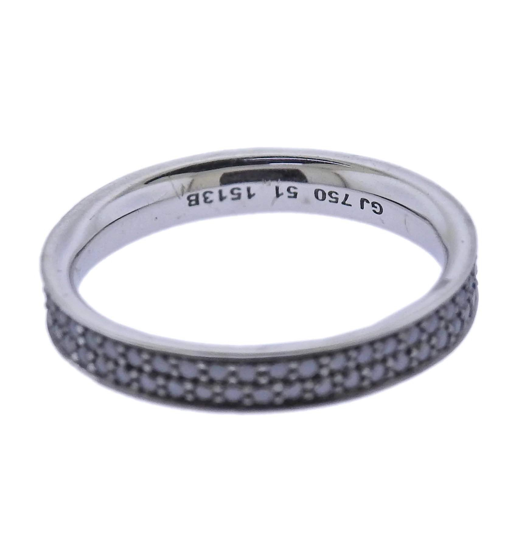 Georg Jensen 18k White Gold Magic Black Diamond Pave Ring 1513 B