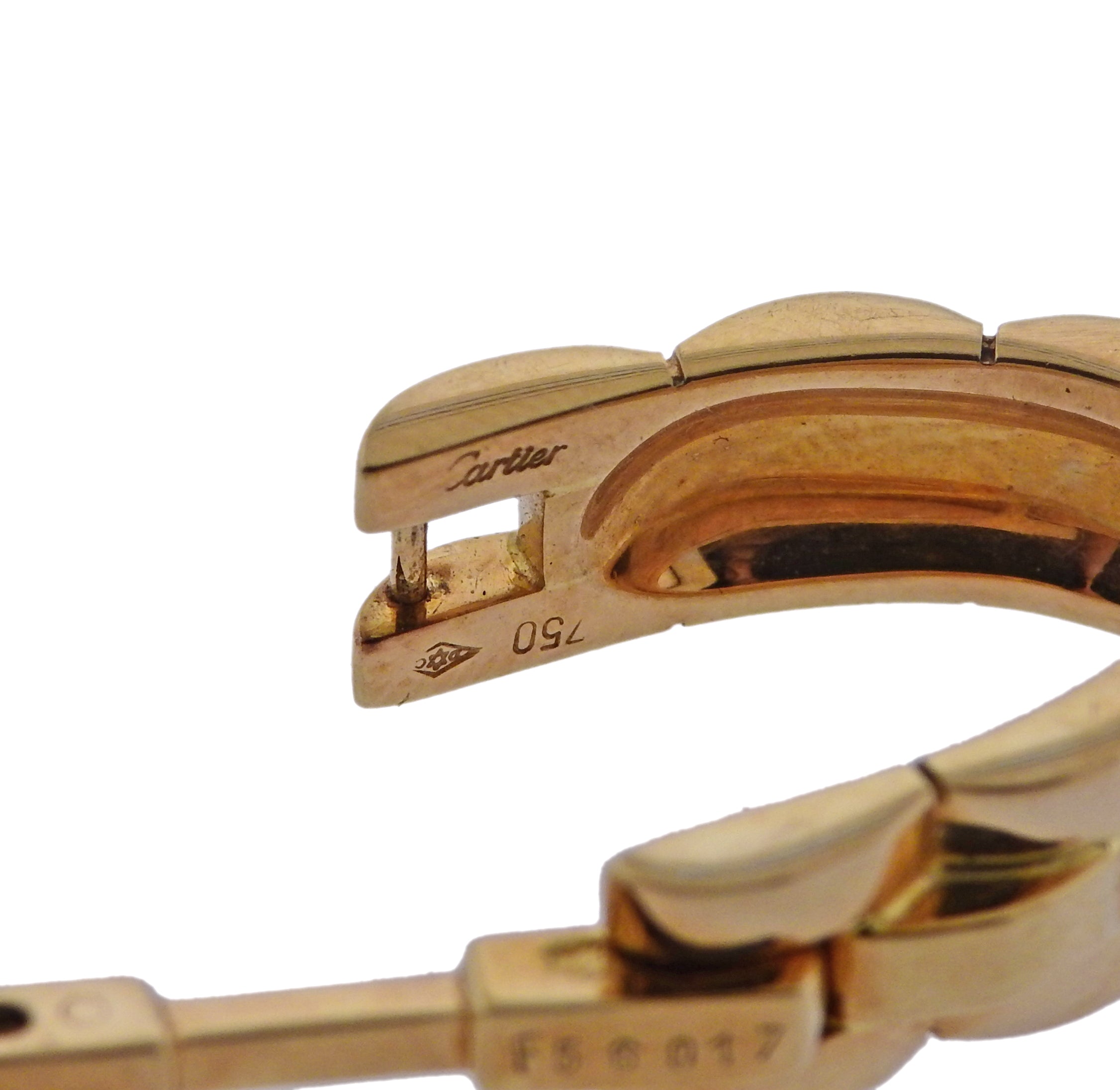 Cartier Maillon Panthere Gold Stirrup Cufflinks - Replica Luxury Handbag Store
