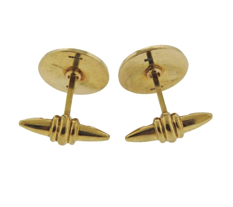 Deakin  Francis Gold Black Enamel Cufflinks - Replica Luxury Handbag Store