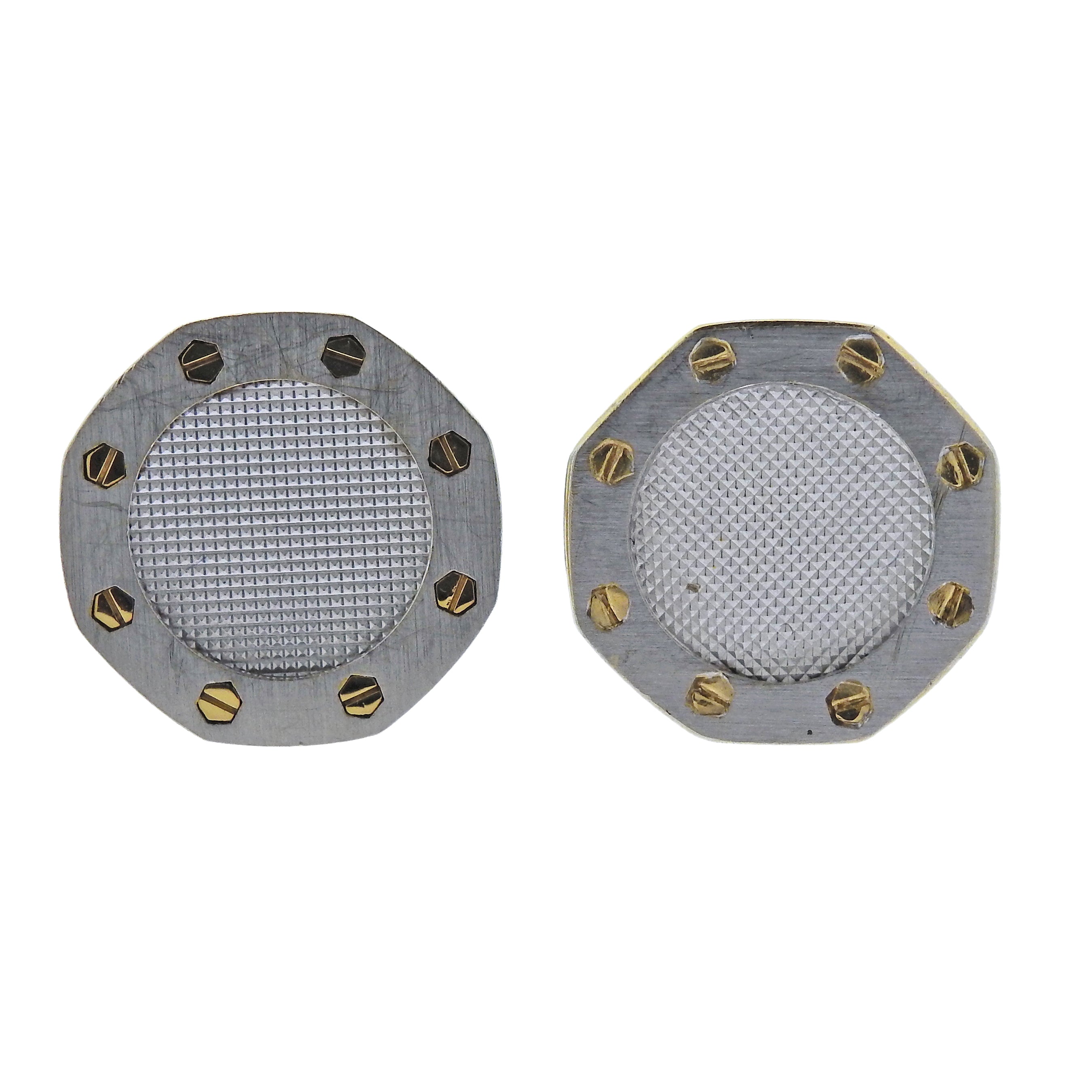 Audemars Piguet Royal Oak Gold Cufflinks - Replica Luxury Handbag Store
