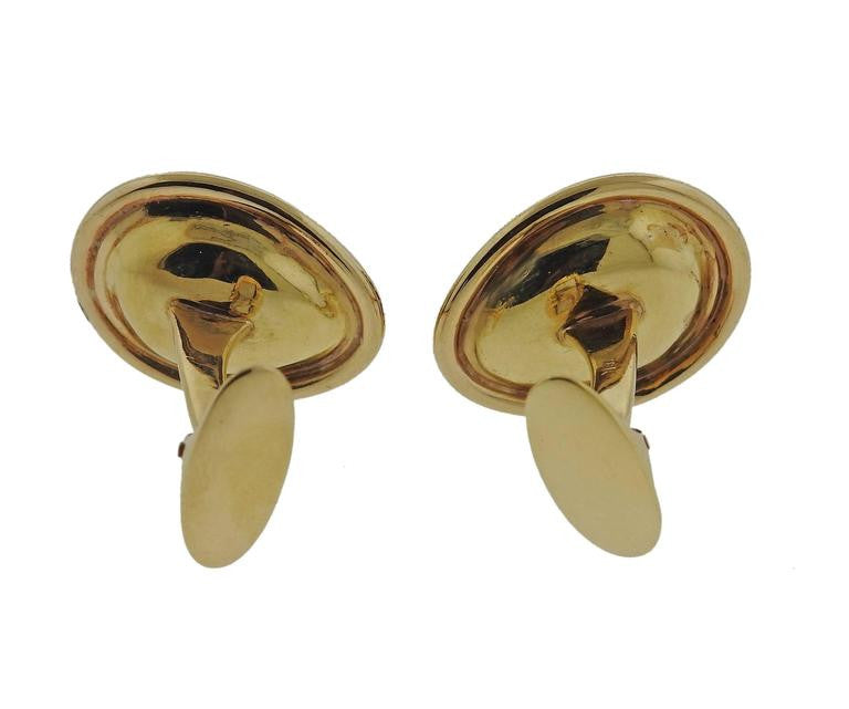 One of a Kind Carved Ruby Gold Faces Cufflinks - Replica Luxury Handbag Store