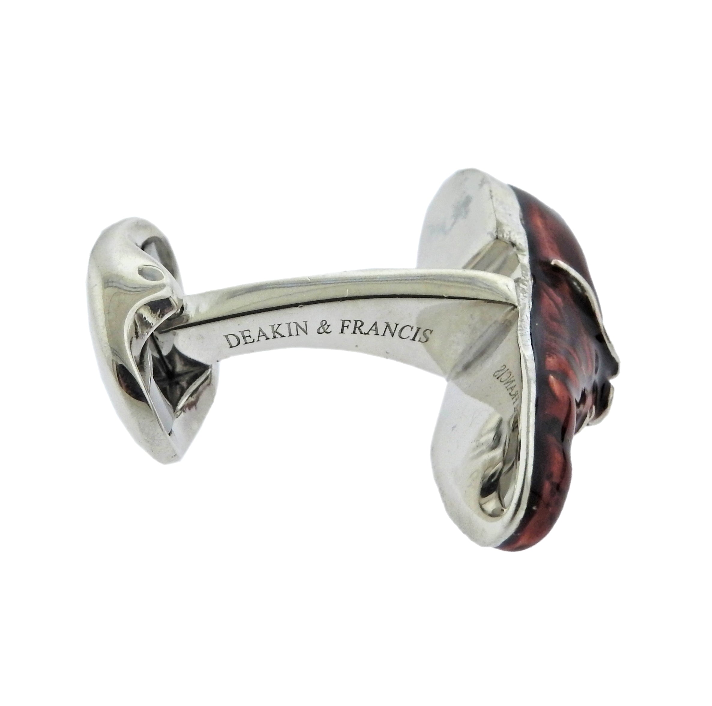 Deakin & Francis Silver Enamel Brogue Shoes Cufflinks - Replica Luxury Handbag Store

