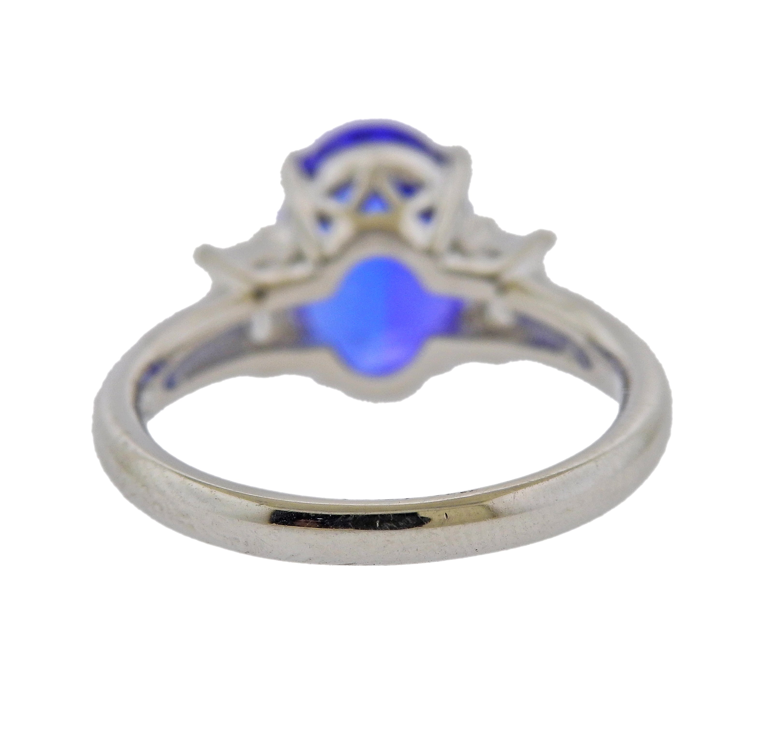Platinum 3.26 Carat Tanzanite Diamond Ring - Replica Luxury Handbag Store