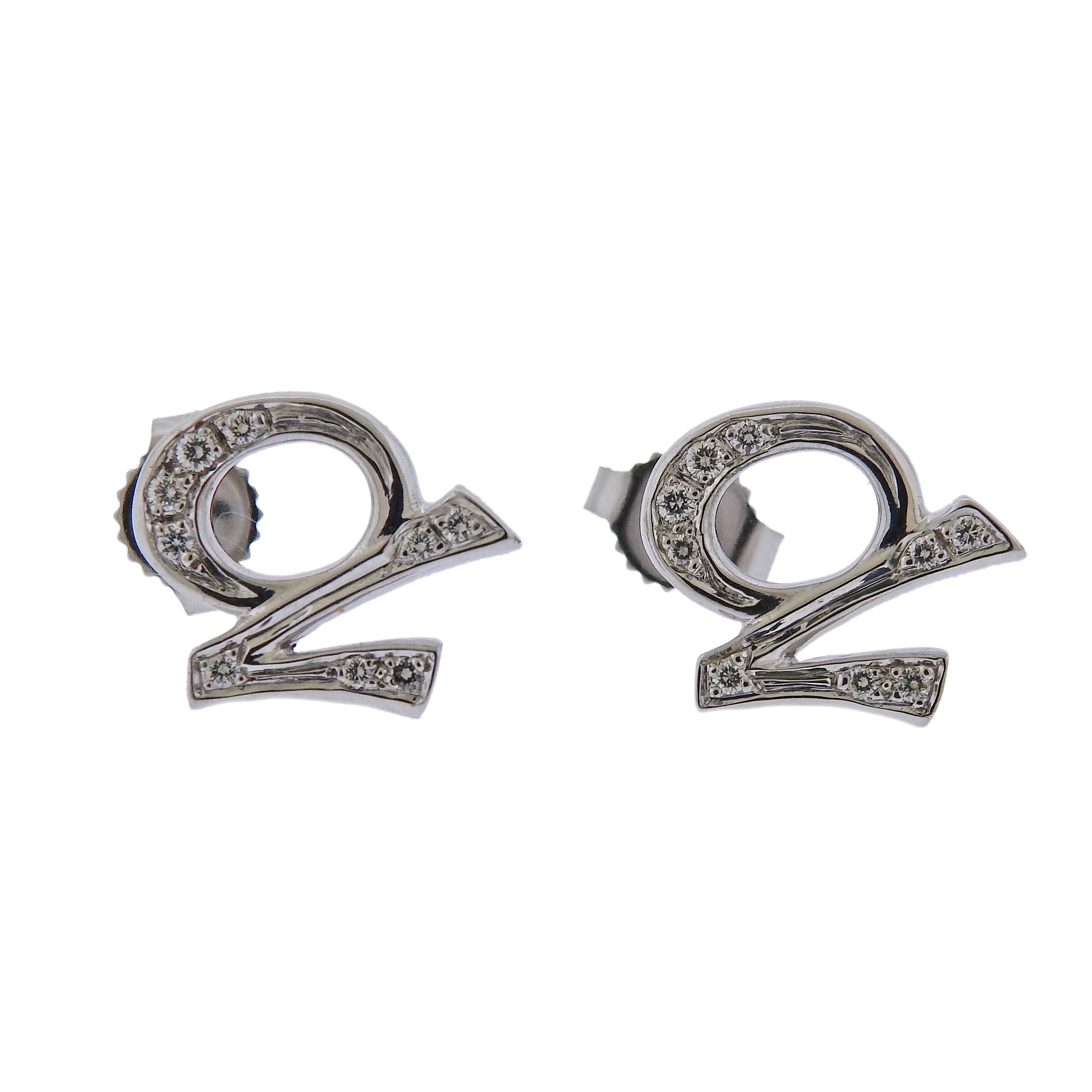Gubelin Gold Diamond Capricorn Zodiac Sign Stud Earrings - Replica Luxury Handbag Store