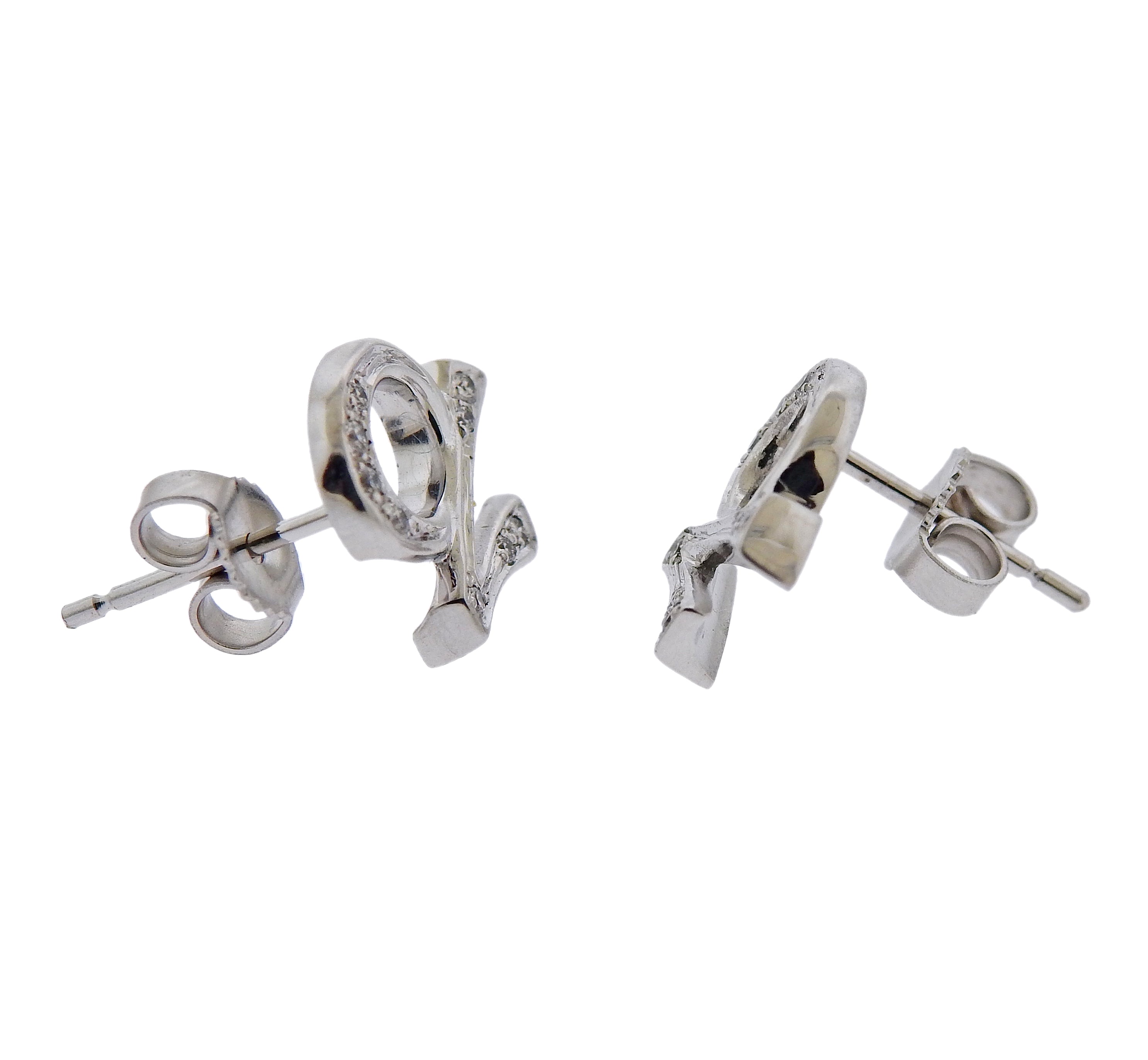 Gubelin Gold Diamond Capricorn Zodiac Sign Stud Earrings - Replica Luxury Handbag Store