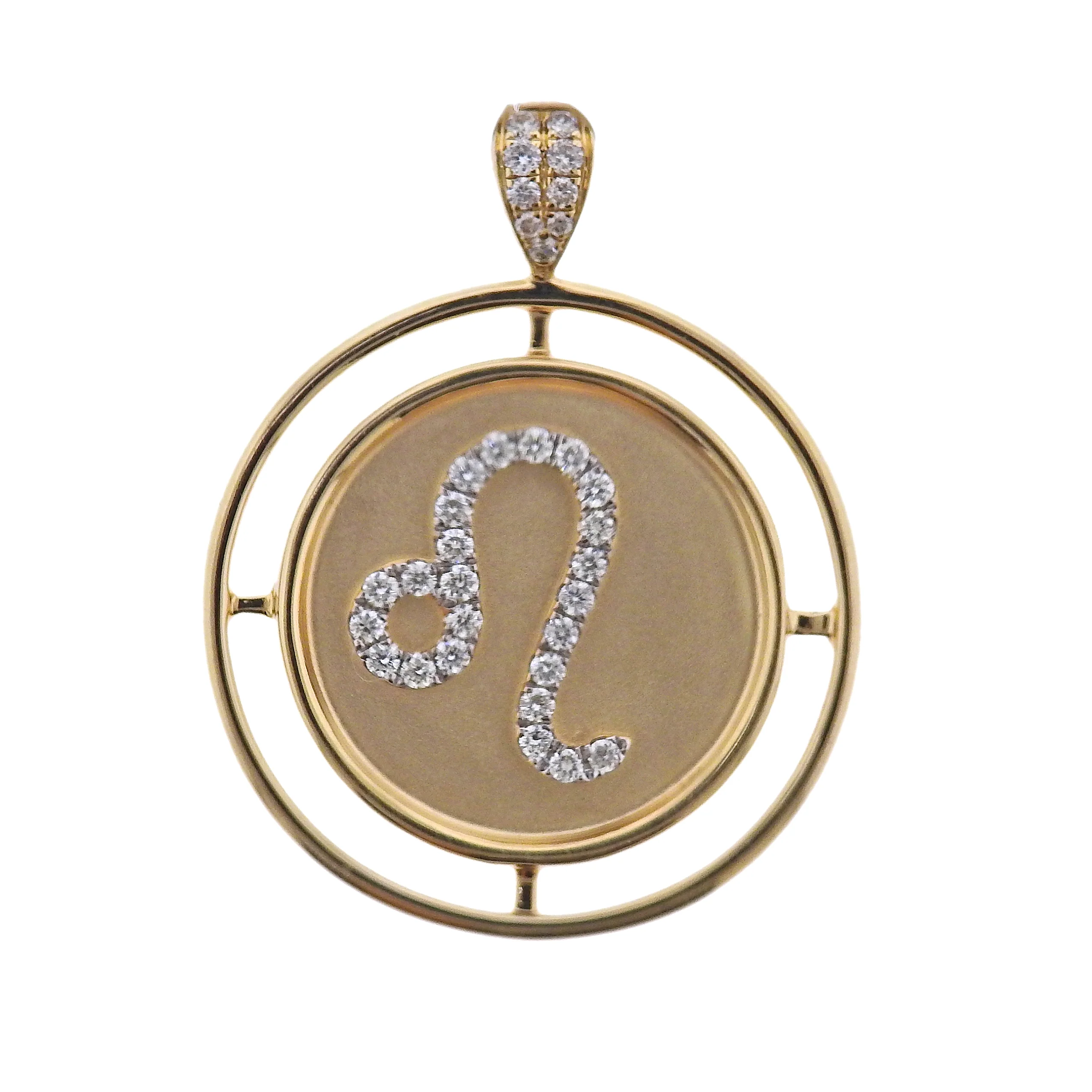 Doves Doron Paloma Gold Diamond Leo Zodiac Pendant