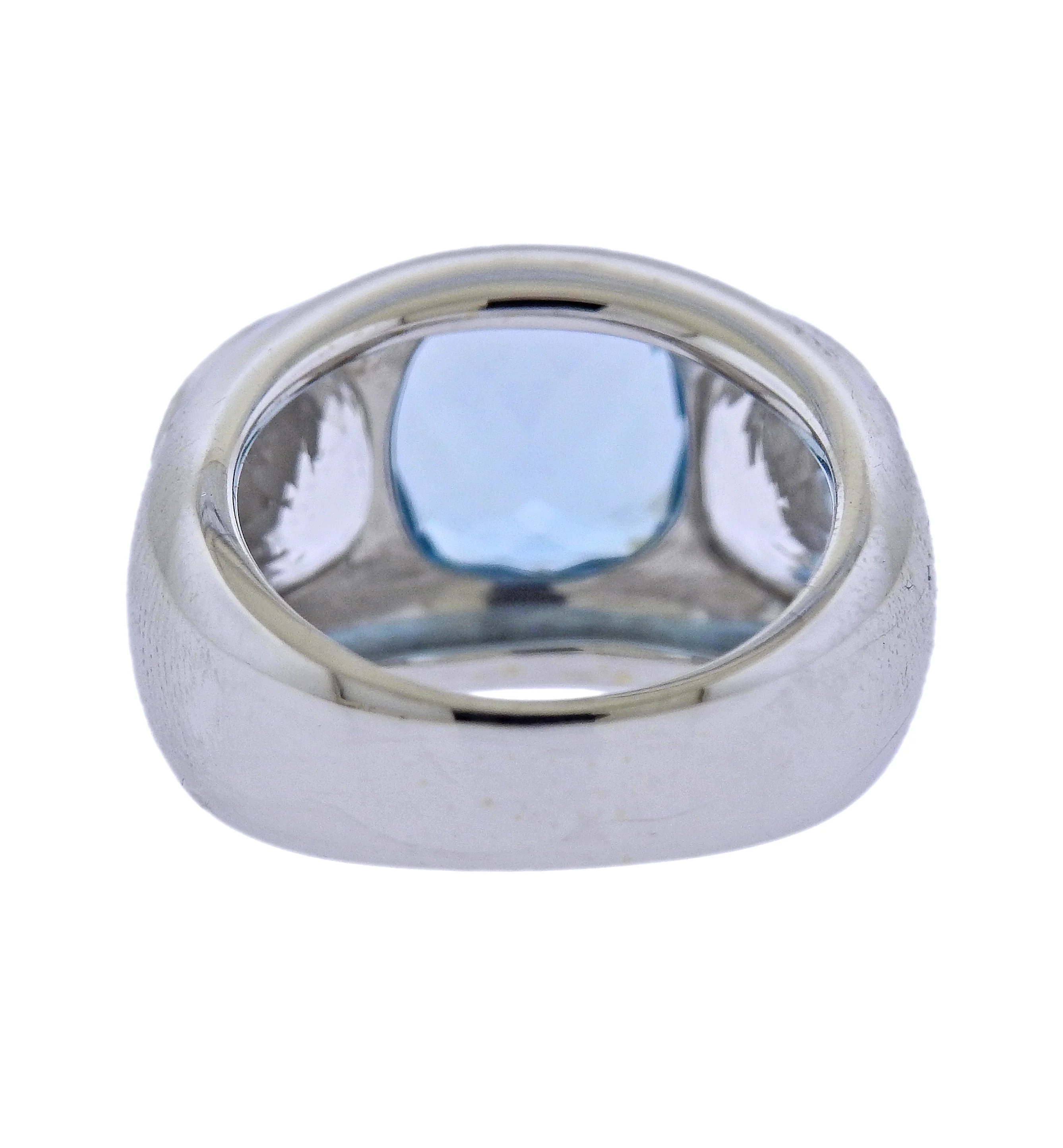 Seaman Schepps Mughal White Blue Topaz Gold Ring