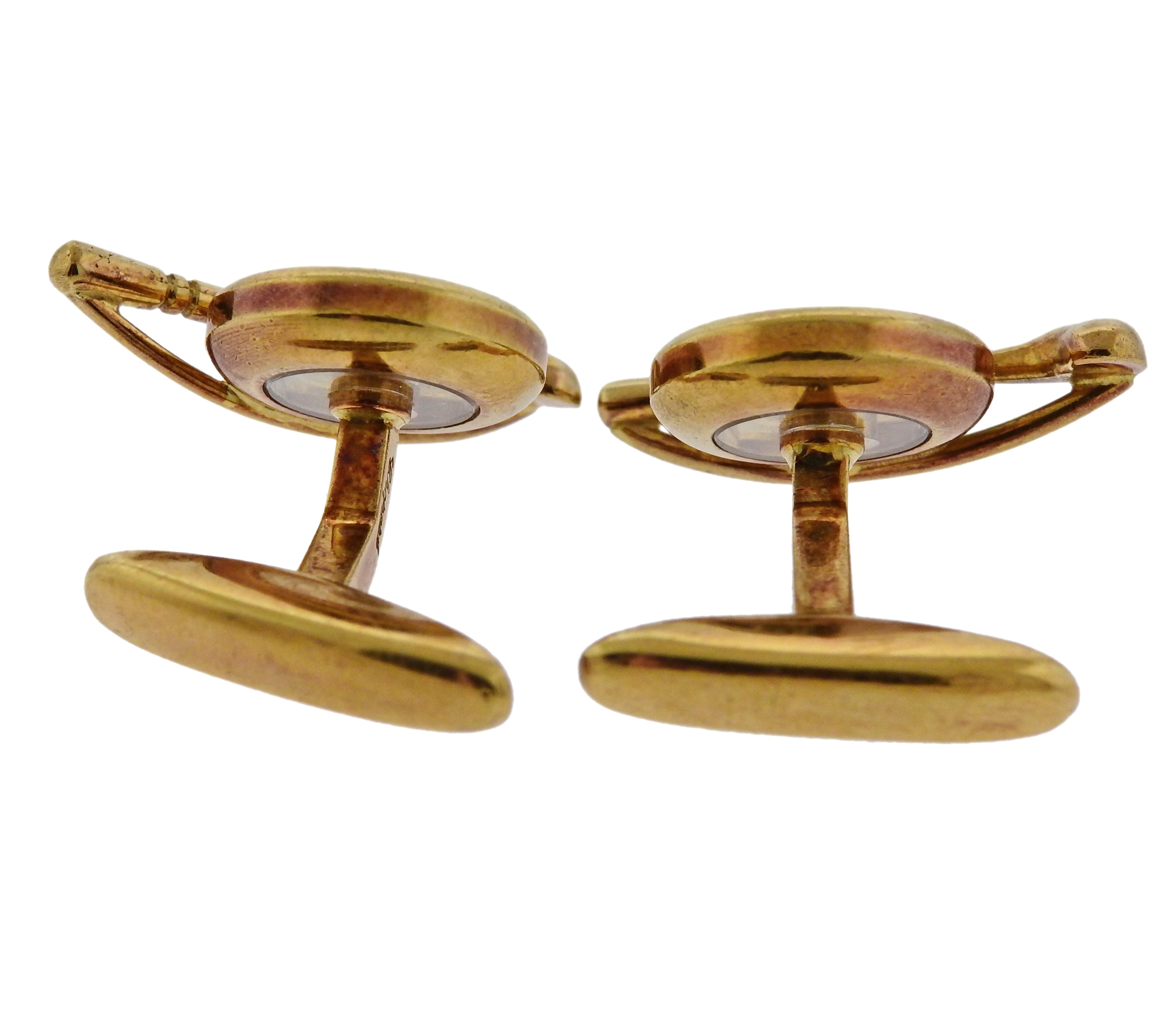 Chopard Happy Diamonds Gold Golf Spinner Cufflinks - Replica Luxury Handbag Store
